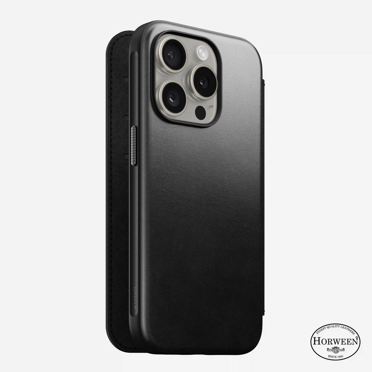 Modern Leather Folio - iPhone 15 Pro | Black | Horween