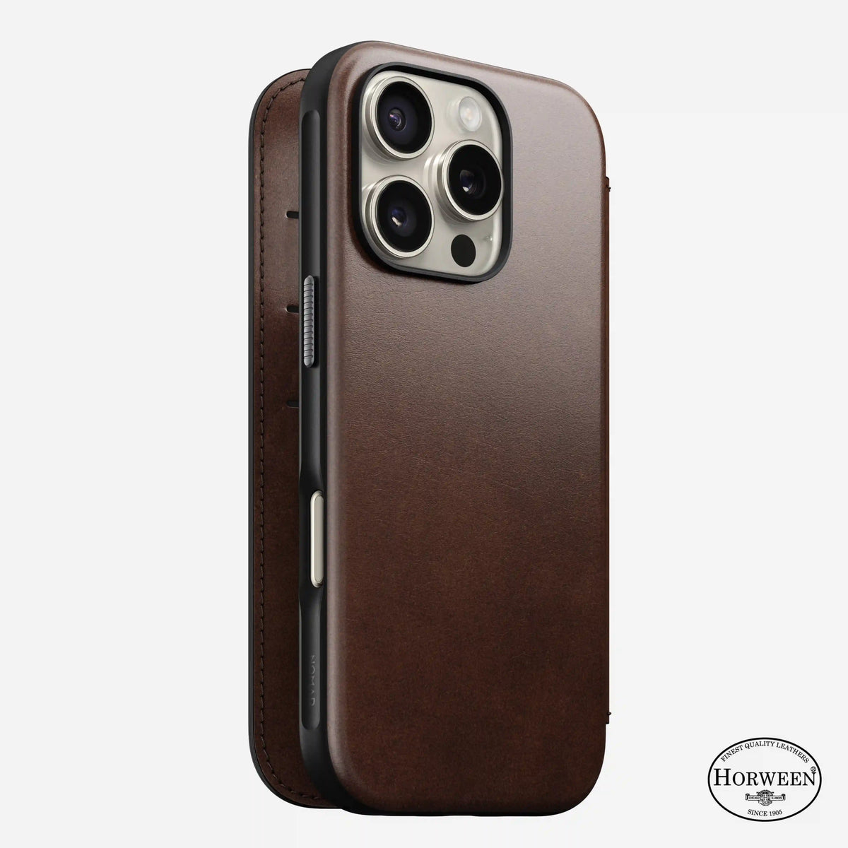 Modern Leather Folio - iPhone 16 Pro | Rustic Brown | Horween