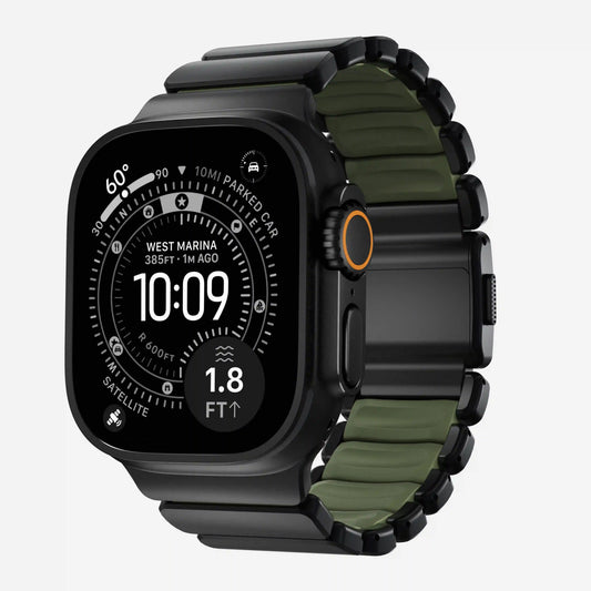 Stratos Band - 49mm | Black Titanium | Forest FKM