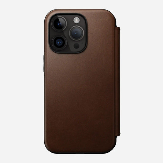 Modern Leather Folio - iPhone 14 Pro | Rustic Brown | Camino Leather