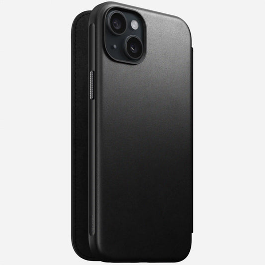 Modern Leather Folio - iPhone 15 Plus | Black | Camino Leather