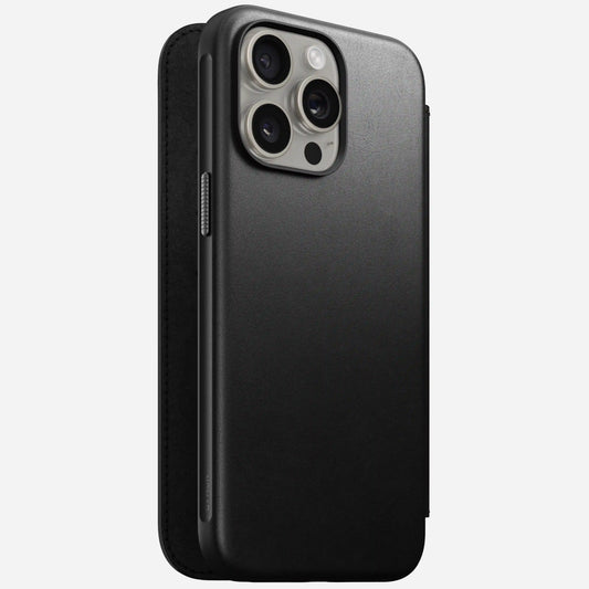 Modern Leather Folio - iPhone 15 Pro Max | Black | Camino Leather