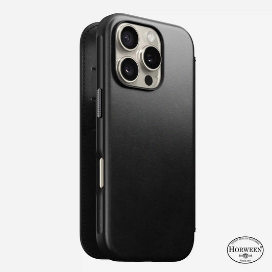 Modern Leather Folio - iPhone 16 Pro | Black | Horween