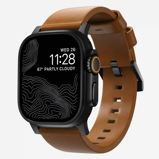 Modern Band - 46mm/49mm | Black Hardware | English Tan | Camino Leather
