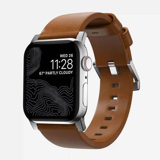 Modern Band - 46mm/49mm | Silver Hardware | English Tan | Camino Leather