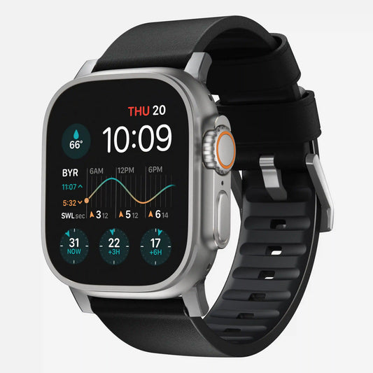 Active Band Pro - 46mm/49mm | Silver Hardware | Black Active Leather