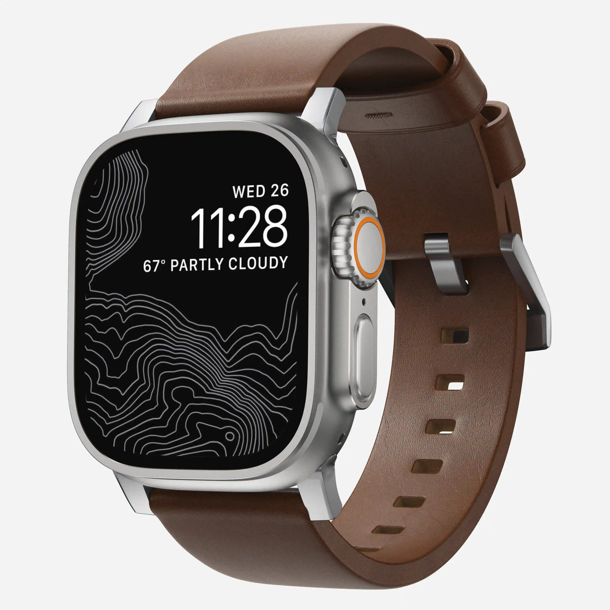 Modern Band - 46mm/49mm | Silver Hardware | Brown | Camino Leather