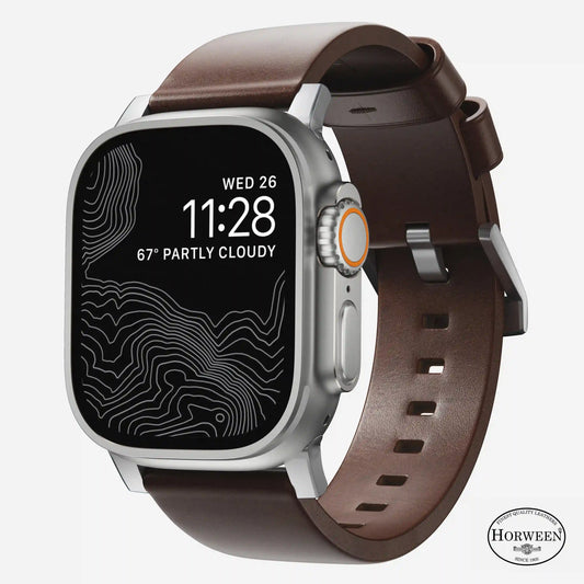 Modern Band - 46mm/49mm | Silver Hardware | Rustic Brown | Horween